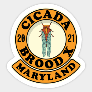 Cicada 2021 Brood X Maryland MD Sticker